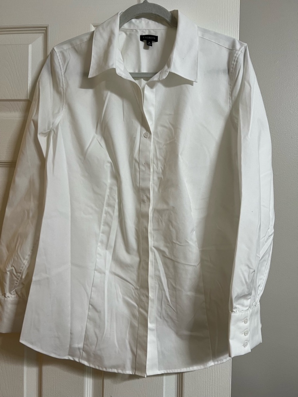 Talbots Women's Crisp White Button-Up Dress Shirt